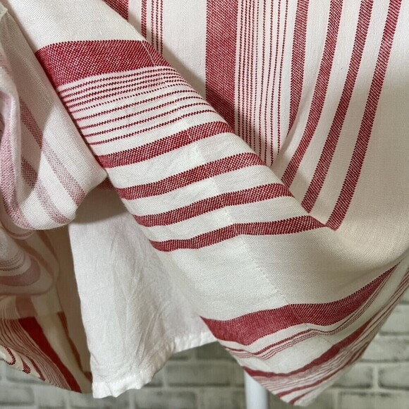 For The Republic Red & White Tassel‎ Striped Ruffle Bell Sleeves Dress Size S - Picture 7 of 11
